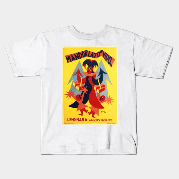 MANDORLATO VIDO 1924 by Fortunato Depero Vintage Italian Travel Lithograph Kids T-Shirt by vintageposters